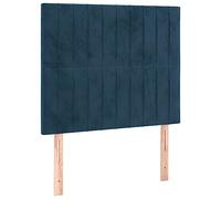 vidaXL Tête de Lit Meubles de Chambre à Coucher Accessoires de Lit Simple Têtes de Cadre de Lit Intérieur Bleu Foncé 100x5x118/128 cm Velours