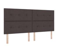vidaXL Tête de lit Moderne Haute Marron foncé Ajustable en Polyester Bois de pin Massif Meubles de Chambre Gain de Place Accessoires de lit Tendance pour Adultes