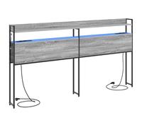 vidaXL Tête de lit Moderne pour ta Chambre, avec Un Style Contemporain, Un Cadre de Rangement Pratique et Une Super Fonction d'organisateur de Chevet, Plus Une lumière intégrée.