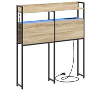 vidaXL Tête de lit Moderne - Un Meuble stylé pour ta Chambre avec Rangement intégré. Super innovant, C'est Un Organisateur de Chevet avec des lumières intégrées.