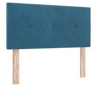 vidaXL Tête de lit tuftée en Velours Bleu foncé 90 cm Accessoire de Cadre de lit Ajustable Structure en Bois de pin pour Meuble de Chambre Moderne Tissu rembourré décoratif