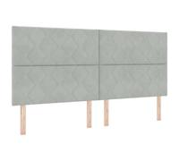 vidaXL Tête de lit Montage Mural Géométrique Gris Clair 200 cm Velours, Tête de lit Moderne, Ajustable en Hauteur, en Velours pour Un déco stylé, Design Contemporain, Gain de Place