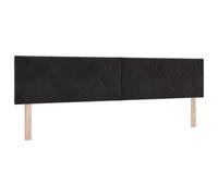 vidaXL Tête de lit Montage Mural Géométrique Noir 200 cm Velours, Tête de lit Moderne, Ajustable en Hauteur, en Velours pour Un déco stylé, Design Contemporain, Gain de Place