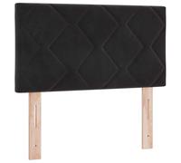 vidaXL Tête de lit Montage Mural Géométrique Noir 80 cm Velours, Tête de lit Moderne, Ajustable en Hauteur, en Velours pour Un déco stylé, Design Contemporain, Gain de Place