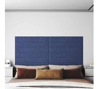vidaXL Tête de lit murale 12 pcs Bleu 90 x 15 cm tissu 4008358
