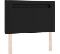 vidaXL Tête de lit murale avec appui-tête noir 90 cm PVC