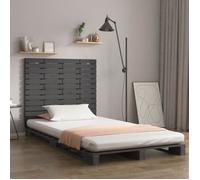 vidaXL Tête de lit murale Gris 126x3x91,5 cm Bois massif de pin 824680