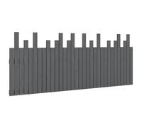 Vidaxl Tête De Lit Murale Gris 204x3x80 Cm Bois Massif De Pin Marron