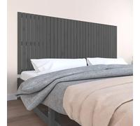 Vidaxl Tête De Lit Murale Gris 204x3x90 Cm Bois Massif De Pin Marron