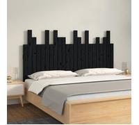 vidaXL Tête de lit murale Noir 146,5x3x80 cm Bois massif de pin
