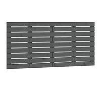 vidaXL Tête de Lit Murale, Panneau de Lit, Accessoire de Lit, Meuble de Chambre à Coucher Intérieur, Gris 126x3x63 cm Bois Massif de Pin