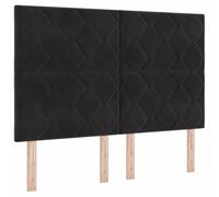 vidaXL Tête de lit Noir 160 cm Velours | Le motif de blocs de diamant embellit ton espace, Ajuste à ta convenance pour le confort et le style, Fabriqué en velours