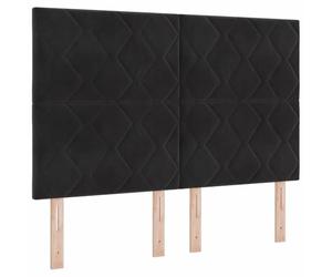vidaXL Tête de lit Noir 160 cm Velours | Le motif de blocs de diamant embellit ton espace, Ajuste à ta convenance pour le confort et le style, Fabriqué en velours