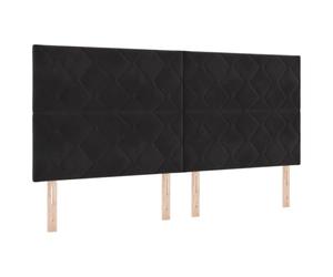 vidaXL Tête de lit Noir 200 cm Velours | Son design en blocs de diamant apporte une touche chique à ta chambre, Ajuste la hauteur comme tu veux pour être à l'aise,