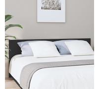 vidaXL Tête de Lit Murale Meubles de Chambre à Coucher Accessoire de Lit Tête de Cadre de Lit Double Noir 200x1,5x80 cm Bois d'Ingénierie