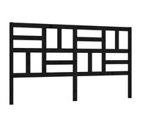 vidaXL Tête de Lit Accessoire de Lit Double Meuble de Chambre à Coucher Tête de Cadre de Lit Intérieur Noir 206x4x104 cm Bois Massif de Pin