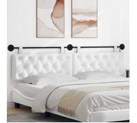 vidaXL Tête de lit suspendue Avec lumière LED Blanc Tissu 3424718