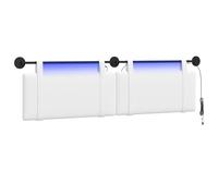 vidaXL Tête de lit Suspendue avec lumière LED Blanc Tissu, Déco Chambre stylée, tête de lit Murale Moderne, Tissu Chic, sanctuaire du Sommeil, optimise l'espace Compact