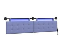 vidaXL Tête de lit Suspendue avec lumière LED Bleu Denim Tissu, Tête de lit Moderne rectangulaire, Design Mural, déco de Chambre Personnalisable, Meubles Gain de Place