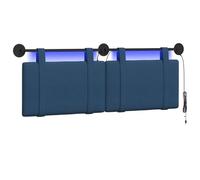 vidaXL Tête de lit Suspendue avec lumière LED Bleu Tissu, Décor de Chambre, tête de lit rectangulaire Mural, Textile Compact, literie Tendance, Havre de Sommeil Luxe