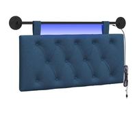 vidaXL Tête de lit Suspendue avec lumière LED Bleu Tissu, Tête de lit rectangulaire Moderne, Design en Tissu capitonné, Dossier Confortable pour Une déco de Chambre Sympa