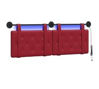 vidaXL Tête de lit Suspendue avec lumière LED Bordeaux Simili Cuir, Tête de lit Moderne, rectangulaire, rembourrée en Mousse, Style Minimaliste pour Une Chambre Chic