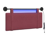 vidaXL Tête de lit Suspendue avec lumière LED Bordeaux Tissu, Décor de Chambre, tête de lit rectangulaire Mural, Textile Compact, literie Tendance, Havre de Sommeil Luxe