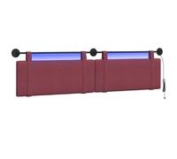 vidaXL Tête de lit Suspendue avec lumière LED Bordeaux Tissu, Décor de Chambre, tête de lit rectangulaire Mural, Textile Compact, literie Tendance, Havre de Sommeil Luxe