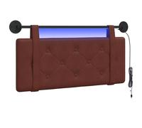vidaXL Tête de lit Suspendue avec lumière LED Brun Brillant PU Antique, Tête de lit Murale Moderne, rectangulaire, Gain de Place, élégante déco intérieure, Meuble Contemporain