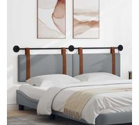 vidaXL Tête de lit suspendue Avec lumière LED Gris clair PU antique