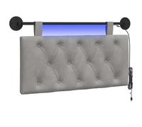 vidaXL Tête de lit Suspendue avec lumière LED Gris Clair Velours, Chambre Moderne, tête de lit Murale, en Velours, Bois, Gain de Place, Dossier décoratif, Doux au Toucher