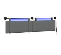 vidaXL Tête de lit Suspendue avec lumière LED Gris foncé Tissu, Décor de Chambre, tête de lit rectangulaire Mural, Textile Compact, literie Tendance, Havre de Sommeil Luxe