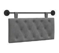 vidaXL Tête de lit Suspendue avec lumière LED Gris foncé Velours, Chambre Moderne, tête de lit Murale, en Velours, Bois, Gain de Place, Dossier décoratif, Doux au Toucher