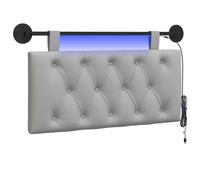 vidaXL Tête de lit Suspendue avec lumière LED Gris Nuage Tissu, Chambre Moderne, tête de lit rectangulaire, Dos Confortable, Design Minimaliste, Gain de Place