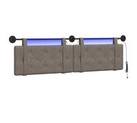 vidaXL Tête de lit Suspendue avec lumière LED Gris PU Antique, Tête de lit Murale Moderne, rectangulaire, Gain de Place, élégante déco intérieure, Meuble Contemporain