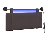vidaXL Tête de lit Suspendue avec lumière LED Marron foncé Tissu, Déco Chambre stylée, tête de lit Murale Moderne, Tissu Chic, sanctuaire du Sommeil, optimise l'espace Compact