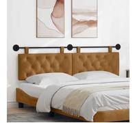 vidaXL Tête de lit suspendue Avec lumière LED Marron Velours 42032172