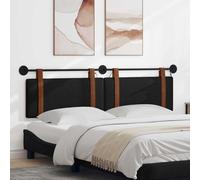 vidaXL Tête de lit suspendue Avec lumière LED Noir PU antique