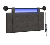 vidaXL Tête de lit Suspendue avec lumière LED Noir PU Antique, Tête de lit Murale Moderne, rectangulaire, Gain de Place, élégante déco intérieure, Meuble Contemporain