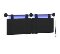 vidaXL Tête de lit Suspendue avec lumière LED Noir Tissu, Décor de Chambre, tête de lit rectangulaire Mural, Textile Compact, literie Tendance, Havre de Sommeil Luxe