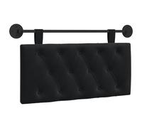 vidaXL Tête de lit Suspendue avec lumière LED Noir Velours, Chambre Moderne, tête de lit Murale, en Velours, Bois, Gain de Place, Dossier décoratif, Doux au Toucher