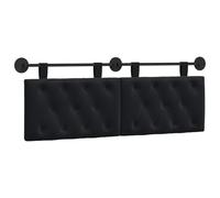 vidaXL Tête de lit Suspendue avec lumière LED Noir Velours, Chambre Moderne, tête de lit Murale, en Velours, Bois, Gain de Place, Dossier décoratif, Doux au Toucher