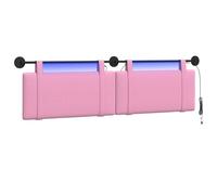 vidaXL Tête de lit Suspendue avec lumière LED Rose Tissu, Décor de Chambre, tête de lit rectangulaire Mural, Textile Compact, literie Tendance, Havre de Sommeil Luxe