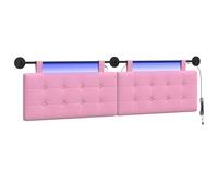 vidaXL Tête de lit Suspendue avec lumière LED Rose Tissu, Tête de lit Moderne rectangulaire, Design Mural, déco de Chambre Personnalisable, Meubles Gain de Place