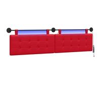 vidaXL Tête de lit Suspendue avec lumière LED Rouge Simili Cuir, Tête de lit Murale Moderne, Dossier Flexible, déco Tendance, Gain de Place, Lignes épurées
