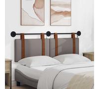 vidaXL Tête de lit suspendue Avec lumière LED Taupe PU antique