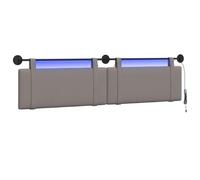 vidaXL Tête de lit Suspendue avec lumière LED Taupe Tissu, Décor de Chambre, tête de lit rectangulaire Mural, Textile Compact, literie Tendance, Havre de Sommeil Luxe