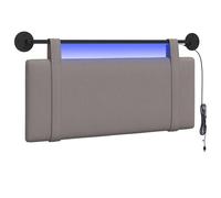 vidaXL Tête de lit Suspendue avec lumière LED Taupe Tissu, Décor de Chambre, tête de lit rectangulaire Mural, Textile Compact, literie Tendance, Havre de Sommeil Luxe