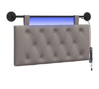 vidaXL Tête de lit Suspendue avec lumière LED Taupe Tissu, Tête de lit rectangulaire Moderne, Design en Tissu capitonné, Dossier Confortable pour Une déco de Chambre Sympa