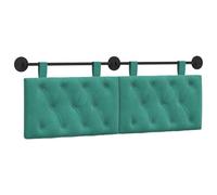 vidaXL Tête de lit Suspendue avec lumière LED Turquoise Velours, Chambre Moderne, tête de lit Murale, en Velours, Bois, Gain de Place, Dossier décoratif, Doux au Toucher